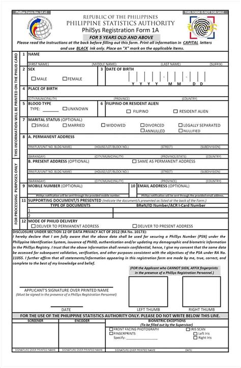 philsys registration form